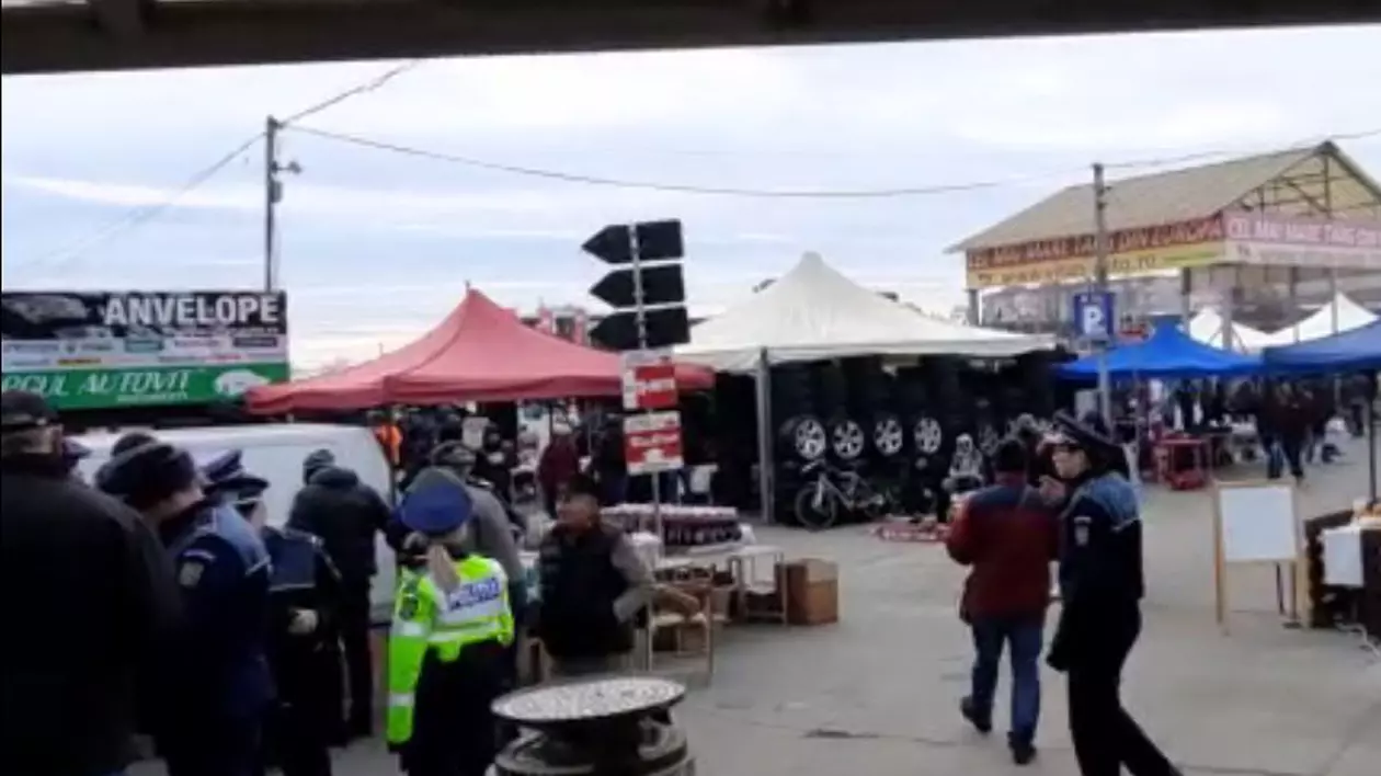 Razie de amploare: sute de polițiști au descins în Târgul Vitan