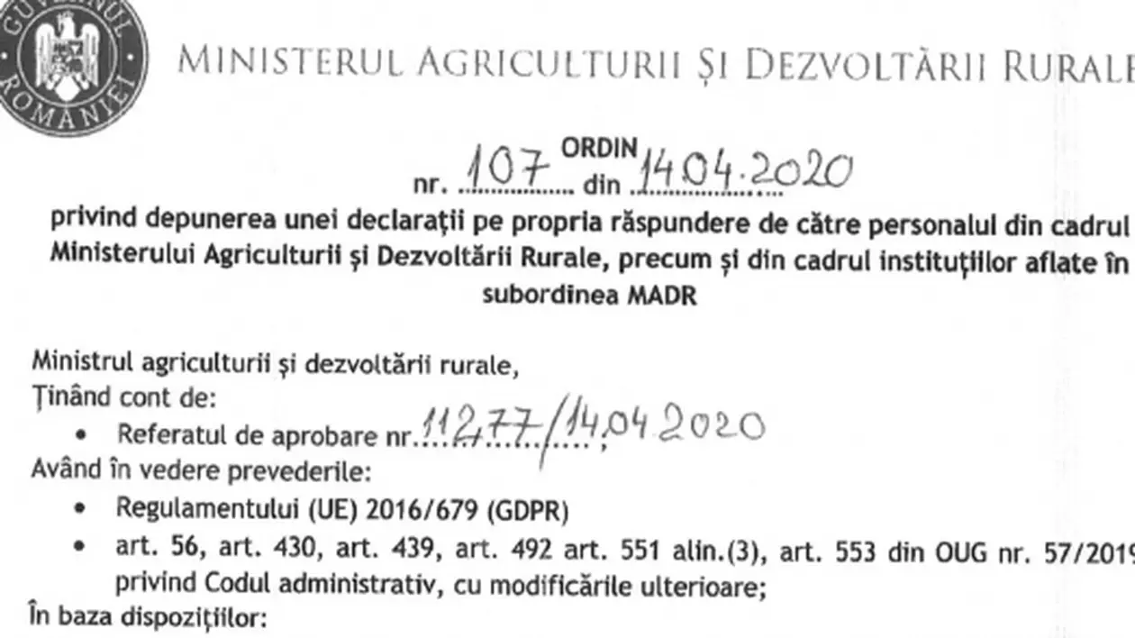Angajații Ministerului Agriculturii, obligați să nu divulge secrete despre stocurile de hrană. Cine încalcă ordinul, dosar penal