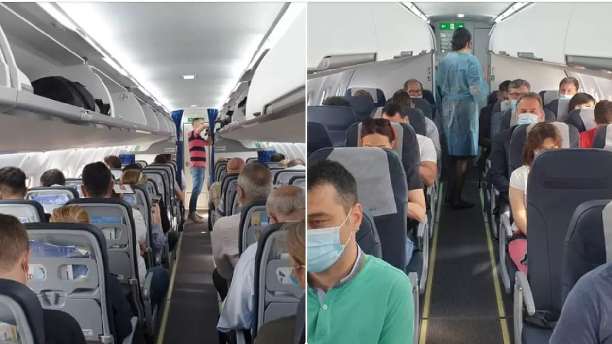 Oamenii au început să zboare pe destinațiile interne. Imagini din avionul Timișoara - Cluj - București de azi