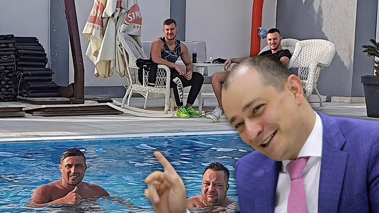 Gruparea Goleac - primarul PSD Băluță se afișează cu mafia. Șef din Poliția Locală Sector 4, la piscina din curtea casei liderului Clanului Sportivilor