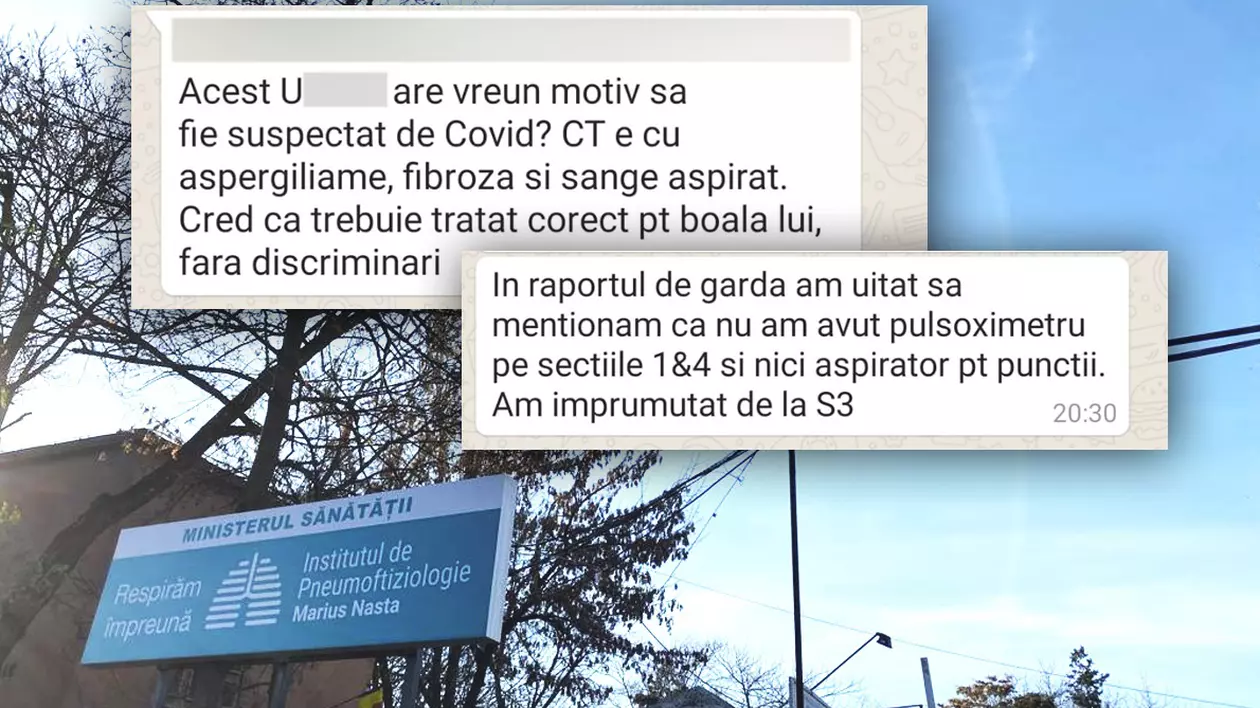 Mesaje între medici cu haosul și lipsurile de la “Institutul M. Nasta” în timpul pandemiei COVID-19