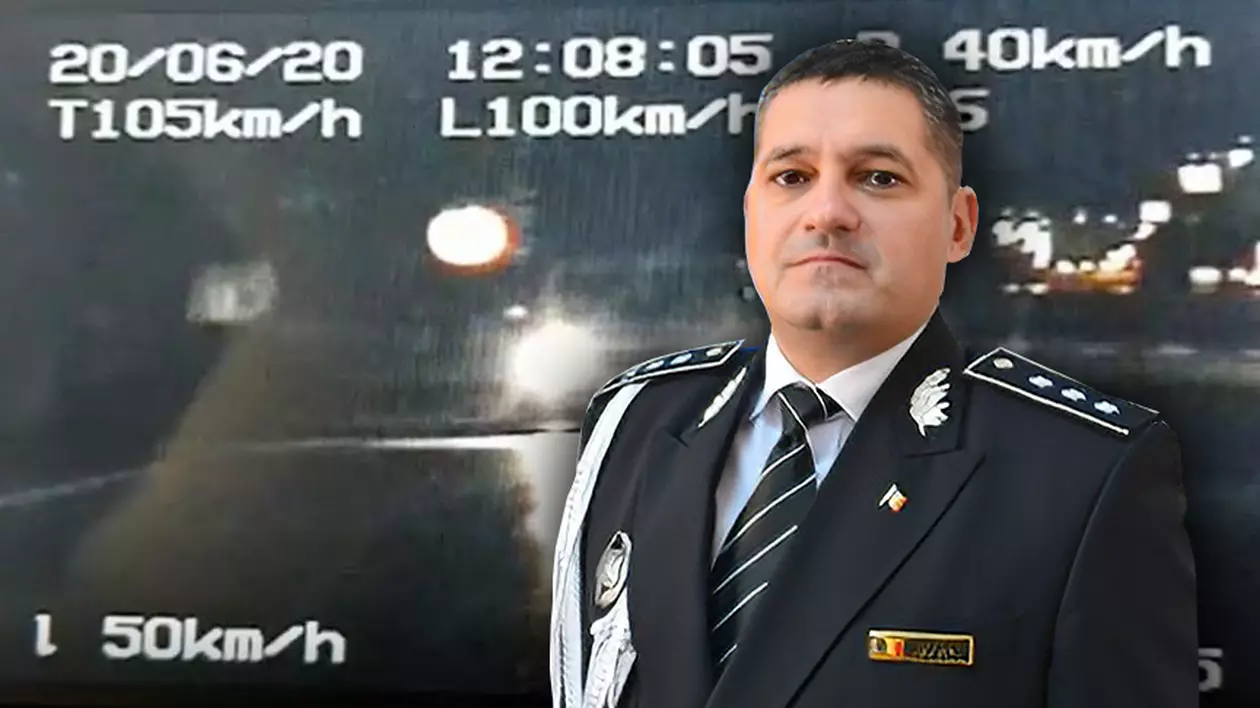 VIDEO | Șef din Poliție, prins de radar când rula cu peste 100 km/h în localitate. Dosarul e de negăsit de două luni, iar el nu recunoaște: ”Exclus așa ceva”