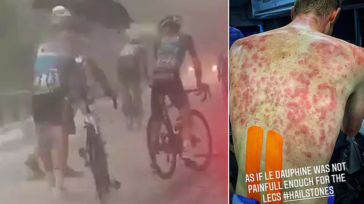Rănile șocante ale cicliștilor surprinși de furtuna de gheață care a lovit cursa Criterium du Dauphine