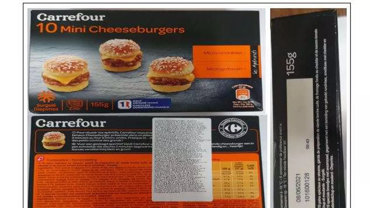 Carrefour retrage de la comercializare Mini Cheesburgers, din cauza pericolelor pe care produsul le prezintă pentru sănătate
