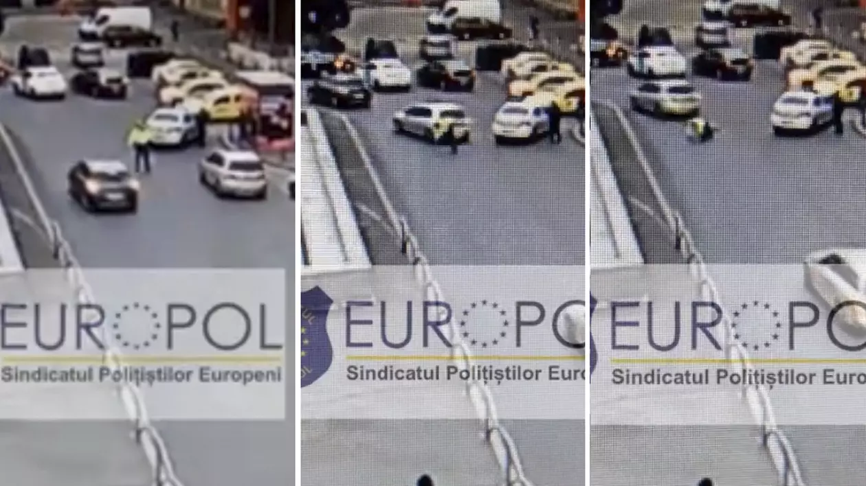 Filmul accidentului în care un polițist a fost lovit de un șofer la Gara de Nord. Autorul e cercetat pentru ultraj