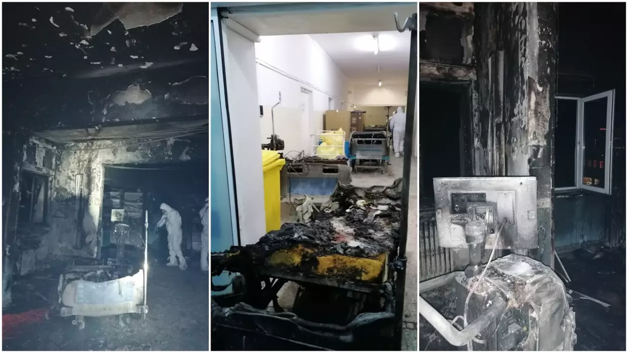 Imagini cu impact emoțional. Cum arată salonul ATI de la Spitalul din Piatra Neamț, în urma incendiului devastator