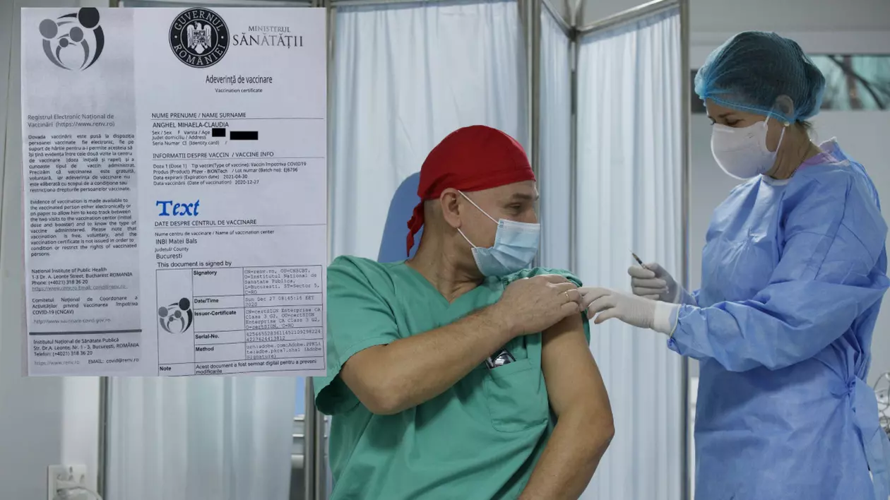 Cum arată adeverința medicală pe care o primește o persoană care s-a vaccinat anti-COVID