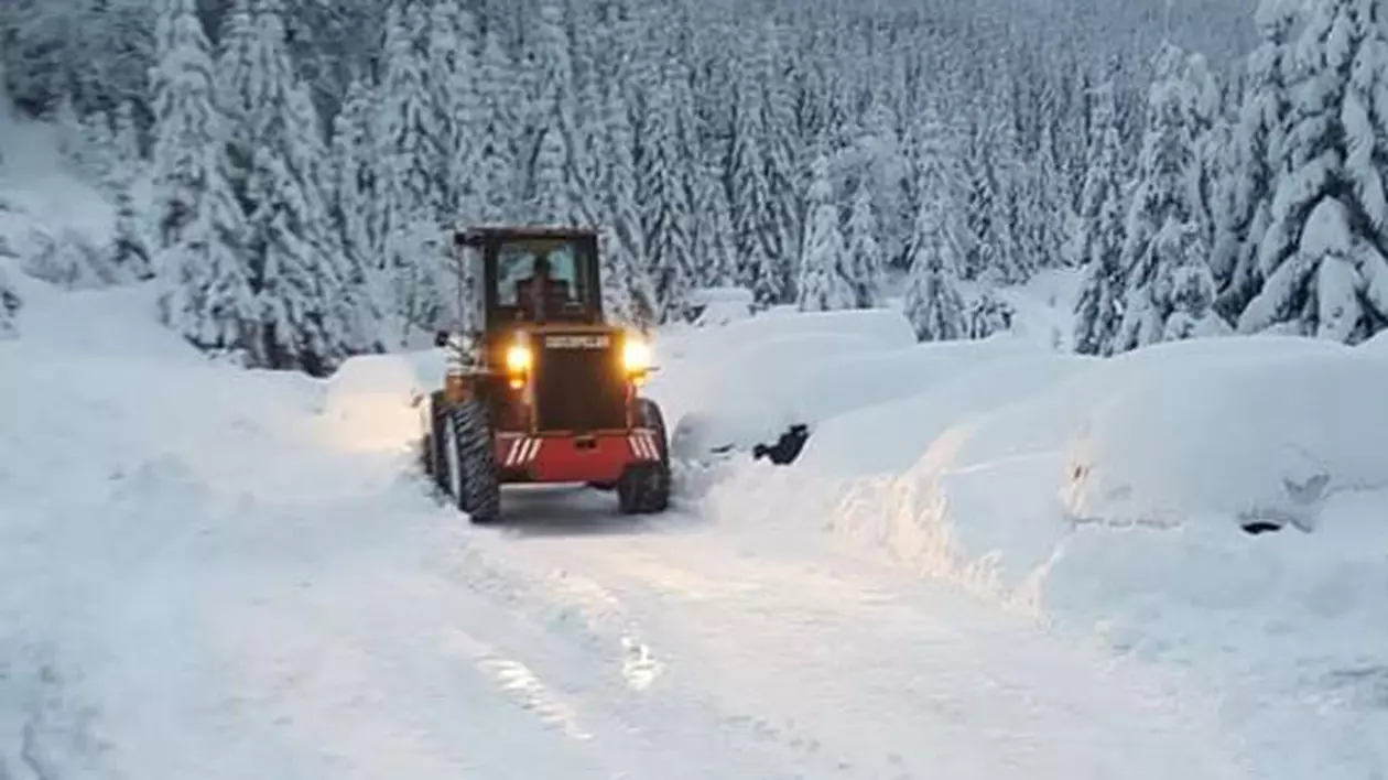 VIDEO Cod portocaliu de viscol și ninsori la munte. Alte 13 județe, vizate de o atenționare meteo de ploi