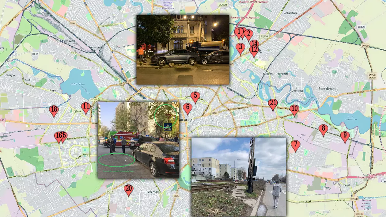 O hartă a petițiilor fără efect. 21 de străzi din București unde oamenii au cerut schimbări de la Administrația Străzilor și au primit promisiuni sau nimic