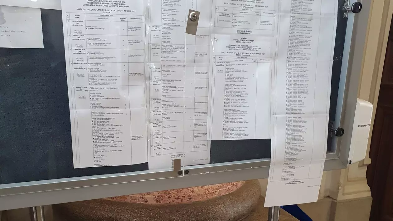 Spitalele care au folosit dezinfectanți falsificați Hexi Pharma nu mai încap în vitrina avizierului Curții de Apel. Doar doi avocați și un consilier le-au reprezentat joi