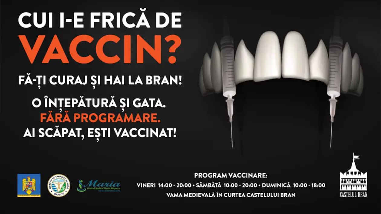 „Seringile cu colţi de vampir” de la centrul de vaccinare de la Castelul Bran, în presa internațională