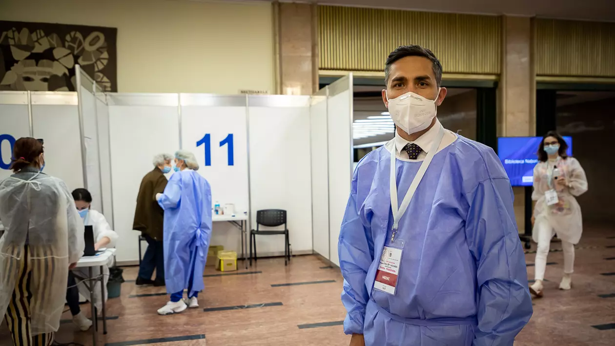 Valeriu Gheorghiță la Maratonul Vaxccinării. Foto: Libertatea / Eli Driu