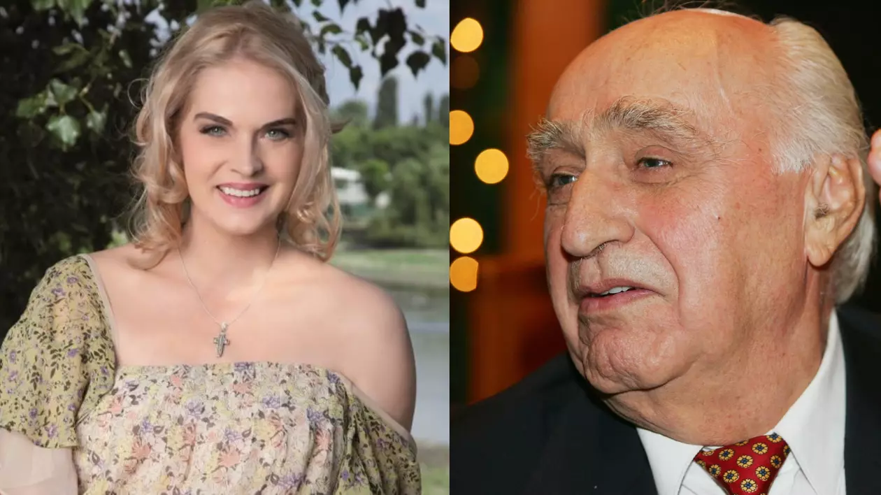 Manuela Hărăbor și tatăl ei, pe covorul roșu la Gala Premiilor Gopo 2021. Enache Hărăbor are 94 de ani