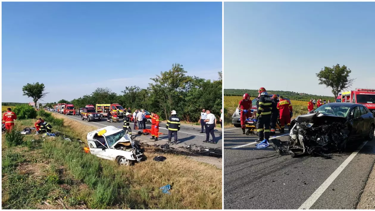 Două mașini s-au izbit frontal în județul Bihor. Un bărbat și un copil de 4 ani au murit