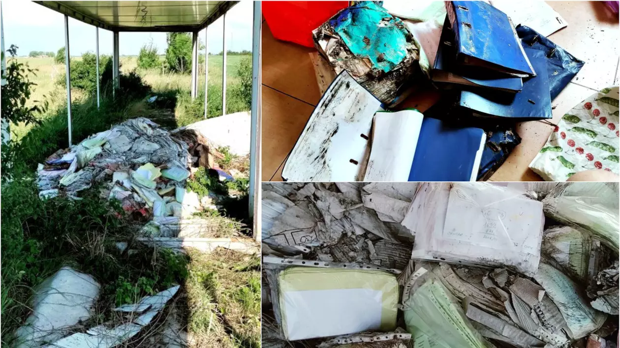 Documentele autostrăzii Bechtel aruncate pe câmp, ridicate de polițiști și angajați CNAIR, la o zi după ce Libertatea a scris despre cum au fost abandonate