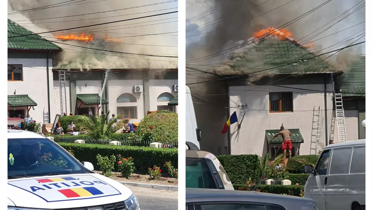 VIDEO | Incendiu la un centru de vaccinare din Dolj. Nu sunt victime