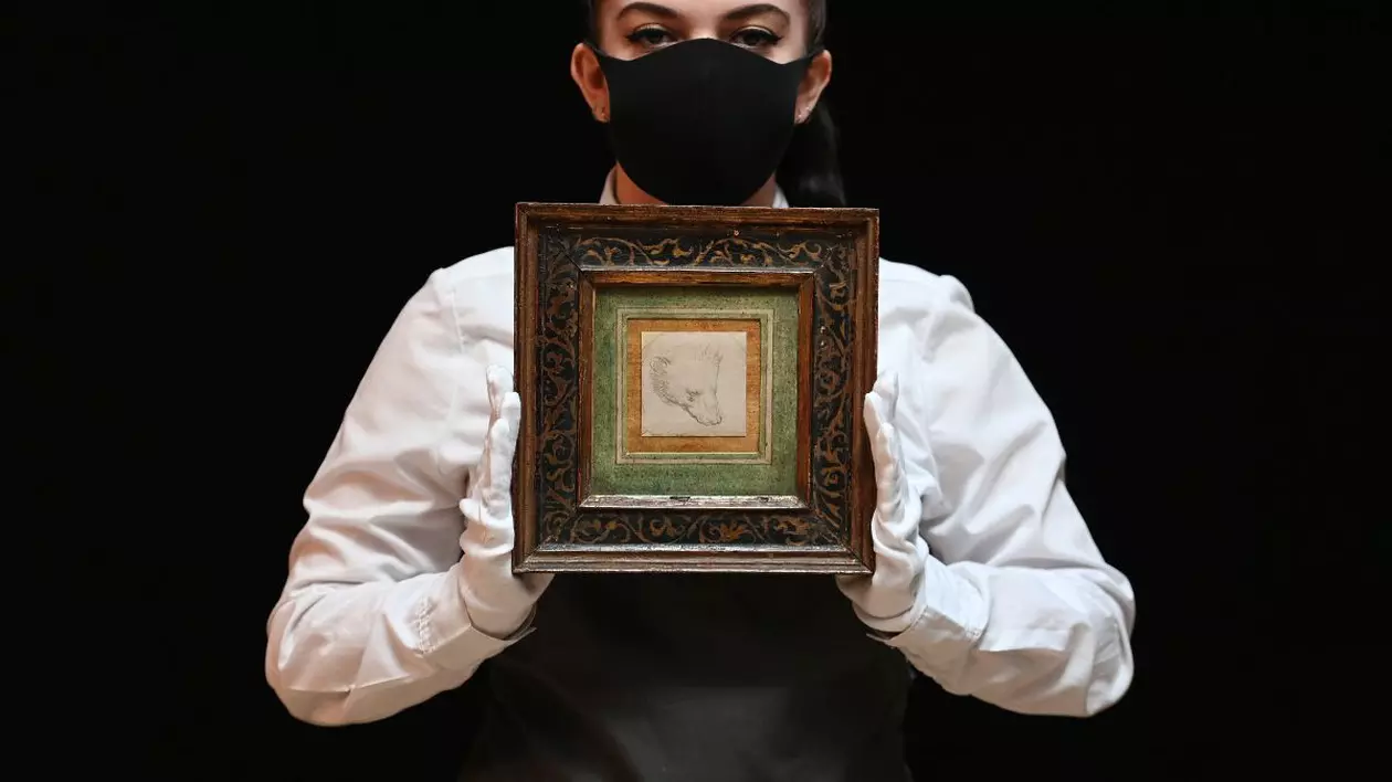 Un cap de urs desenat de Da Vinci s-a vândut la licitație cu peste 10 milioane de euro