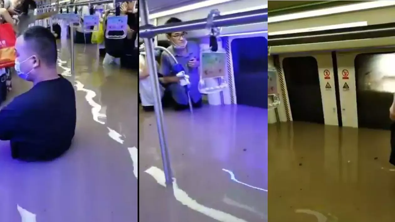 Pasagerii unui metrou din China, surprinşi de inundaţii. „Apa mi-a ajuns la piept”