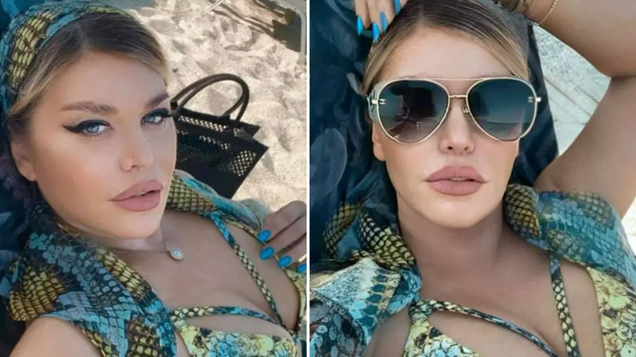 Loredana Groza, într-un costum minuscul de baie. Cântăreața a mers machiată la plajă