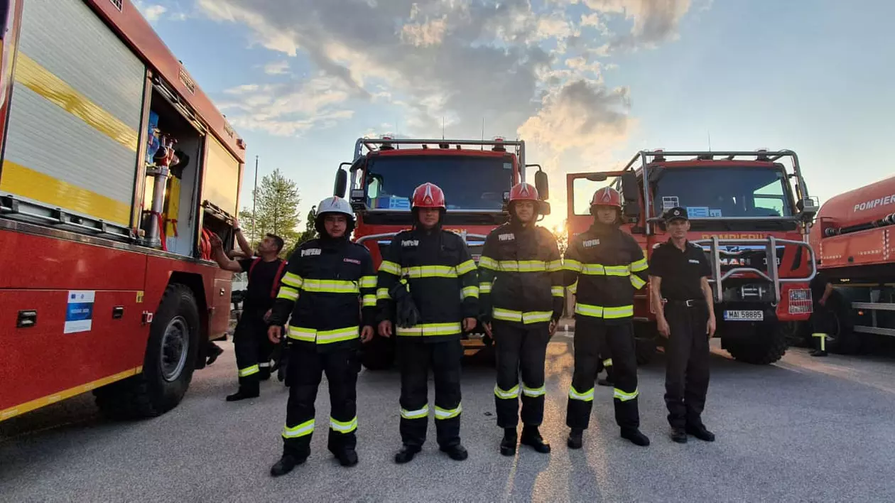 Prima zi de intervenție a pompierilor români aflaţi în misiunea din Grecia