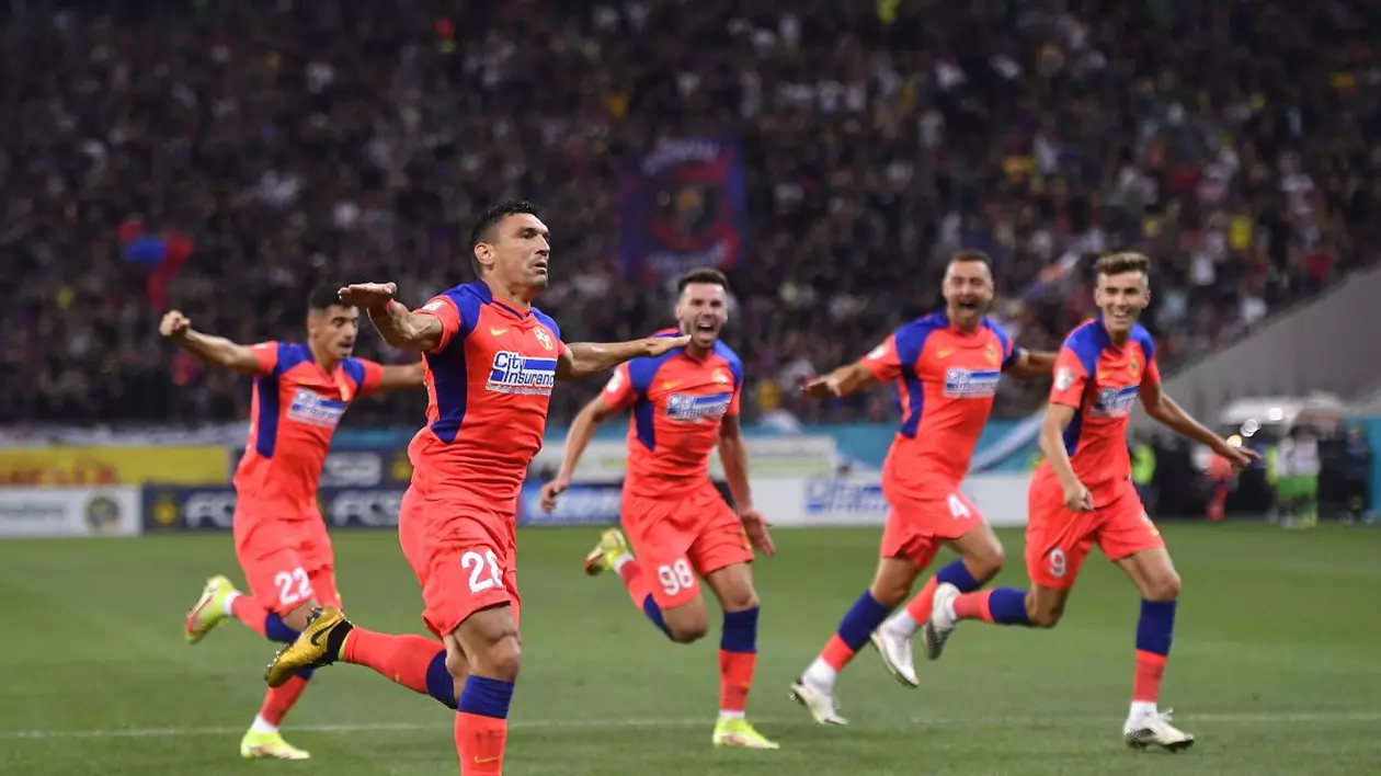 Dinamo, învinsă cu 6-0 de FCSB, în derby-ul României. „Câinii” au jucat în 10 din minutul 37