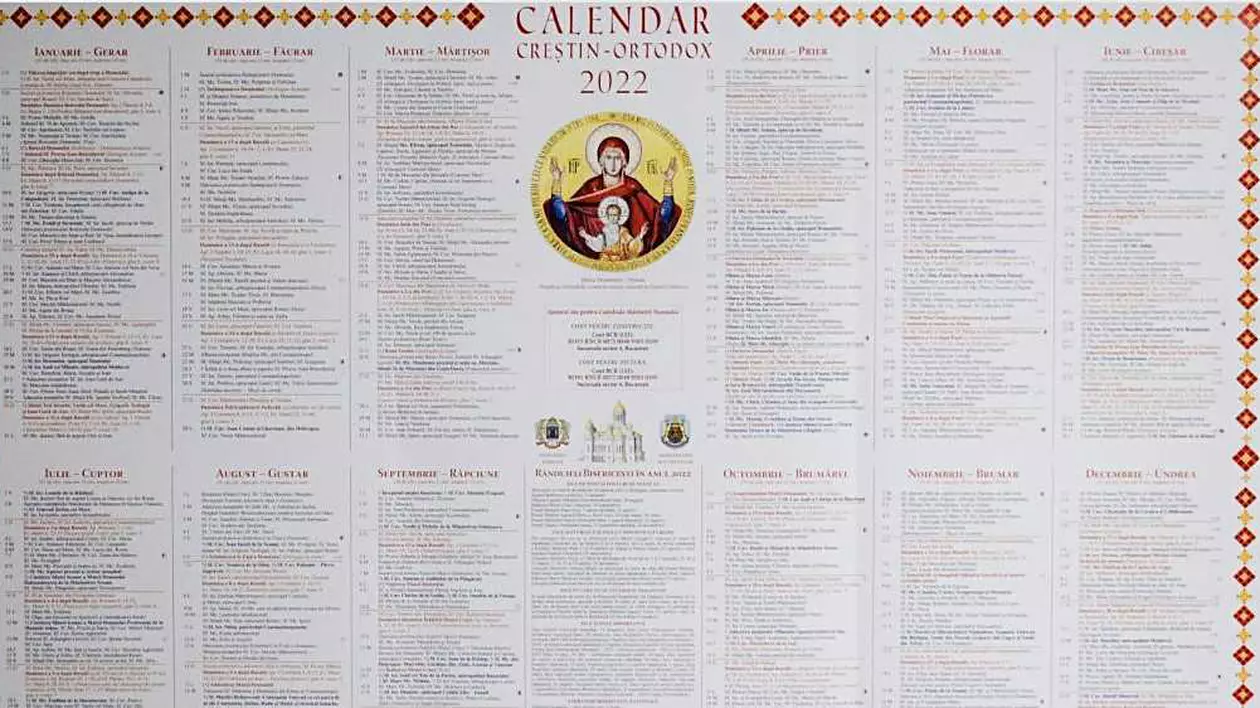 Calendar ortodox 2022