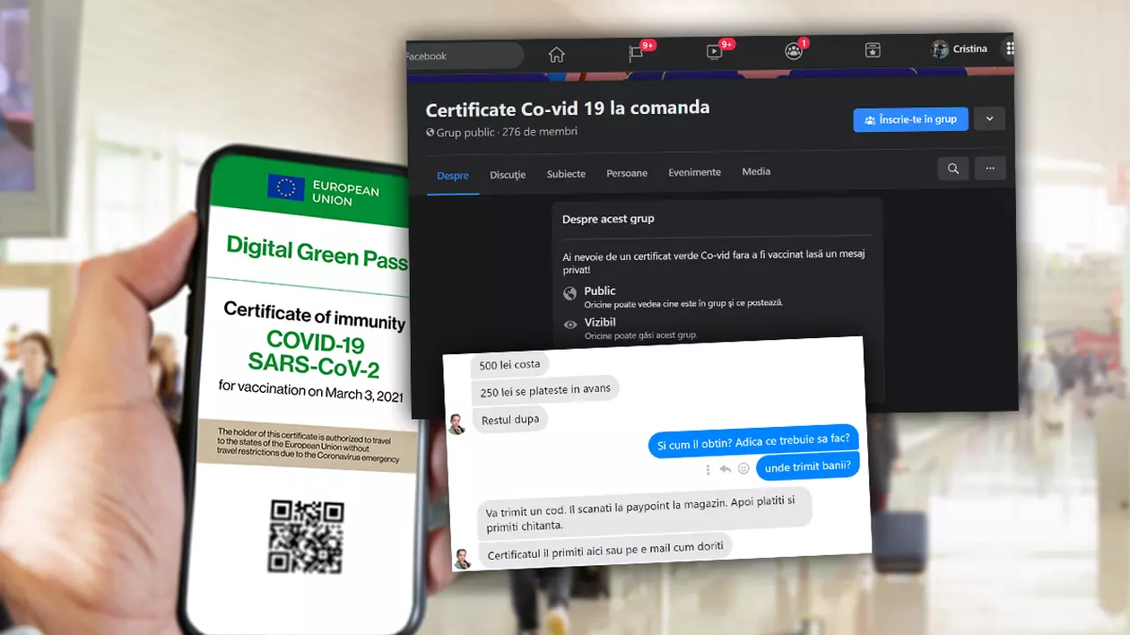 Schema prin care românii sunt păcăliți pe Facebook să dea 500 de lei pe un certificat verde fals. Experiment Libertatea