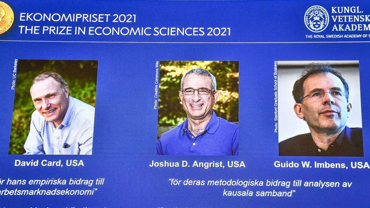 Premiul Nobel pentru economie, câștigat de David Card, Joshua Angrist și Guido Imbens