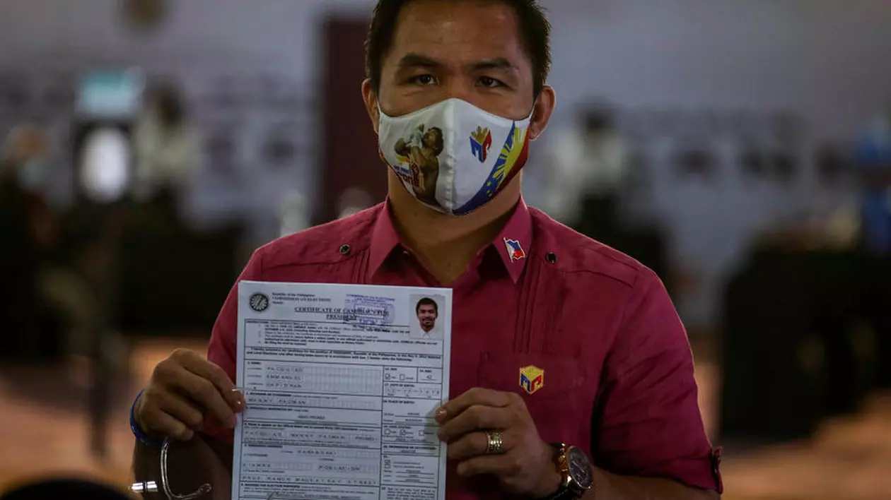 Pugilistul Manny Pacquiao și-a depus oficial candidatura la funcția de preşedinte al Filipinelor