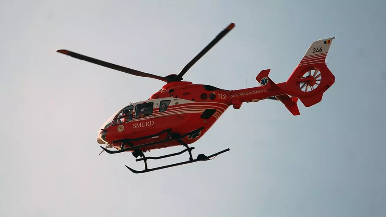Victima, în stare gravă, a fost transportată cu elicopterul
