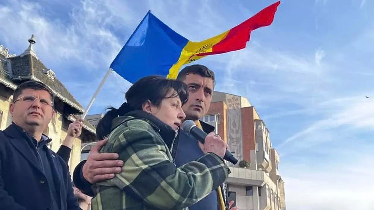 George Simion, atac la ministrul energiei, la protestul AUR de la Craiova: „Locul lui e la pușcărie”