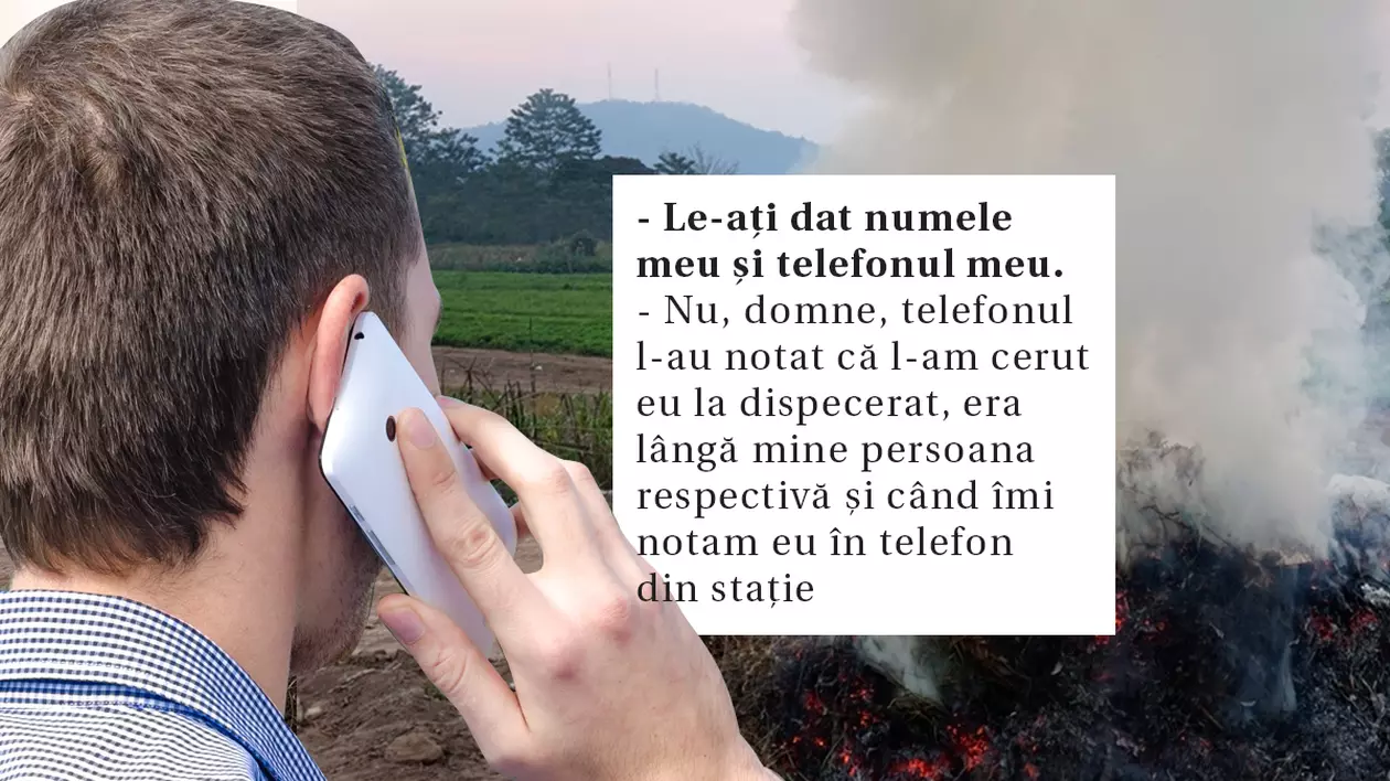 AUDIO. Bărbat care reclamase o ardere de deșeuri, sunat să fie certat de făptașii care îi aveau datele și telefonul de la pompieri