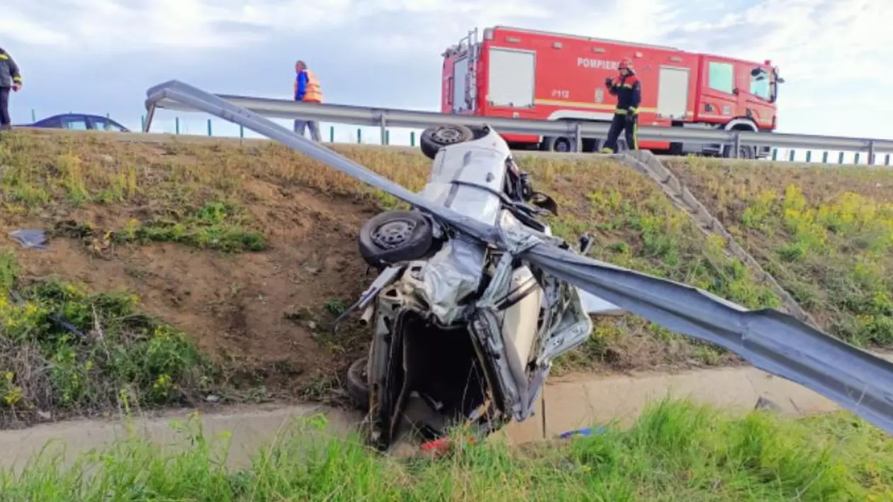 Accident pe Autostrada Soarelui. Patru persoane, printre care doi copii, au fost rănite
