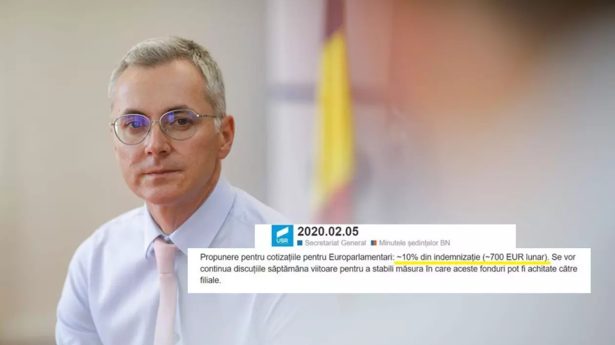 Stelian Ion, fost ministru USR al justiției, le-a spus colegilor că partidul nu a luat niciun procentaj din salariul europarlamentarilor, dar documentele interne arată 10%!