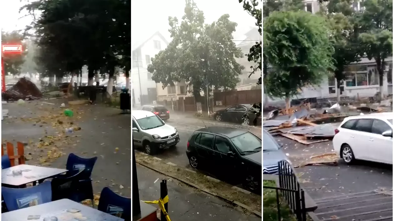 Acoperișuri luate de vânt și copaci doborâți, în Vâlcea, după ce mai multe localități au fost sub cod roșu de furtună