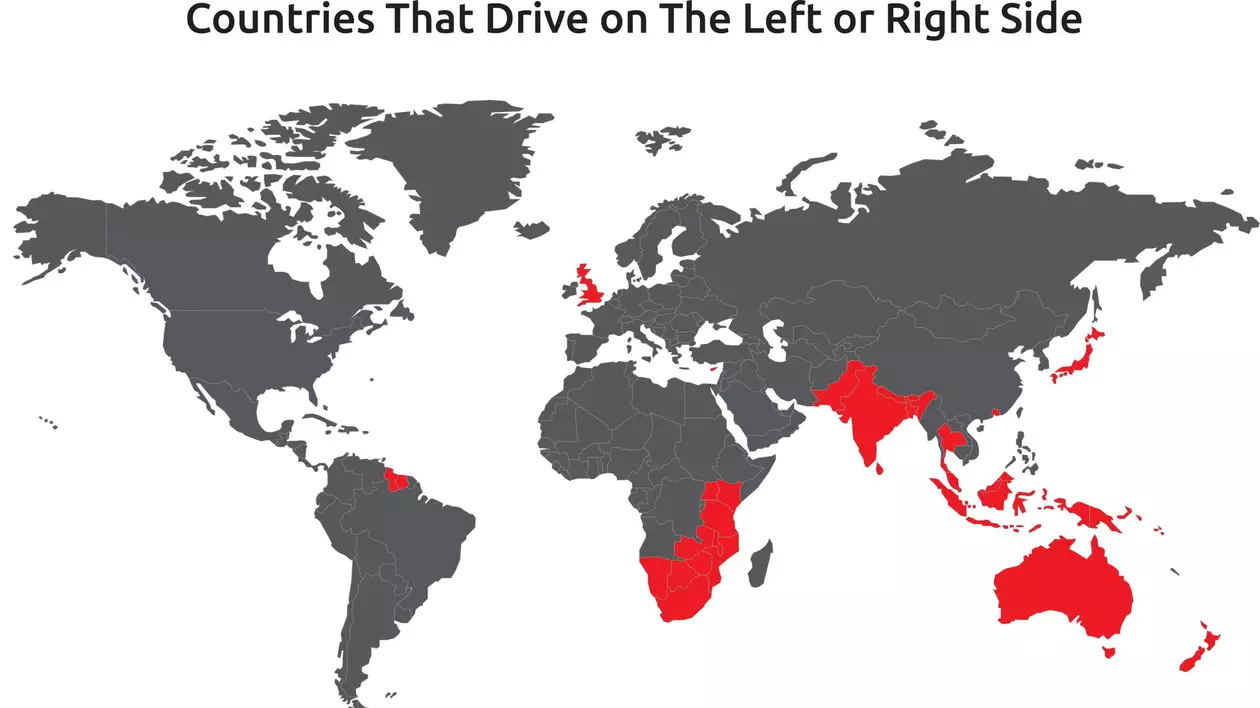 De ce în unele ţări maşina se conduce pe dreapta, iar în altele pe stânga - Harta regiunilor în care se conduce pe dreapta şi pe stânga