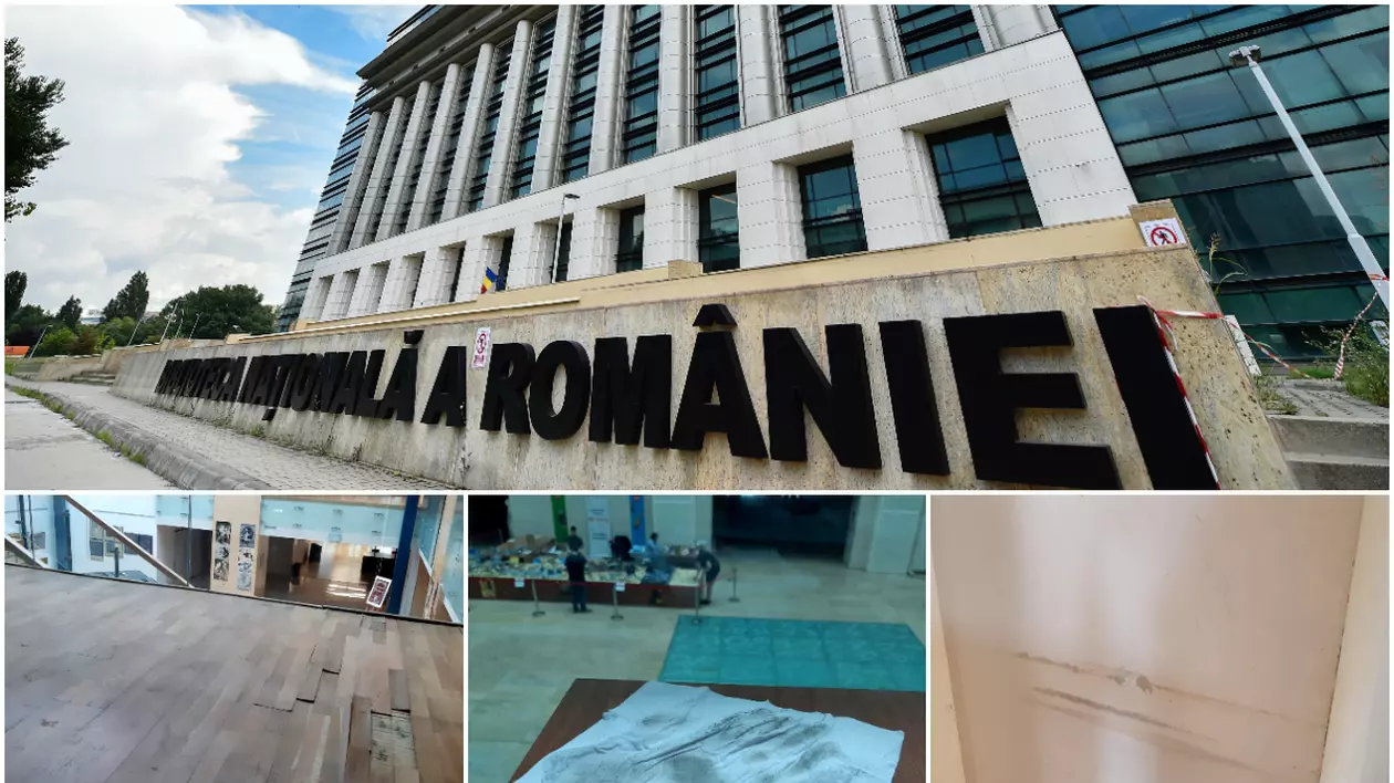 Imagini cu mizeria din Biblioteca Națională: pereți mânjiți, praf, parchet rupt. Directorul Cioroianu spune că „nu are bani” și îi ceartă pe cititori