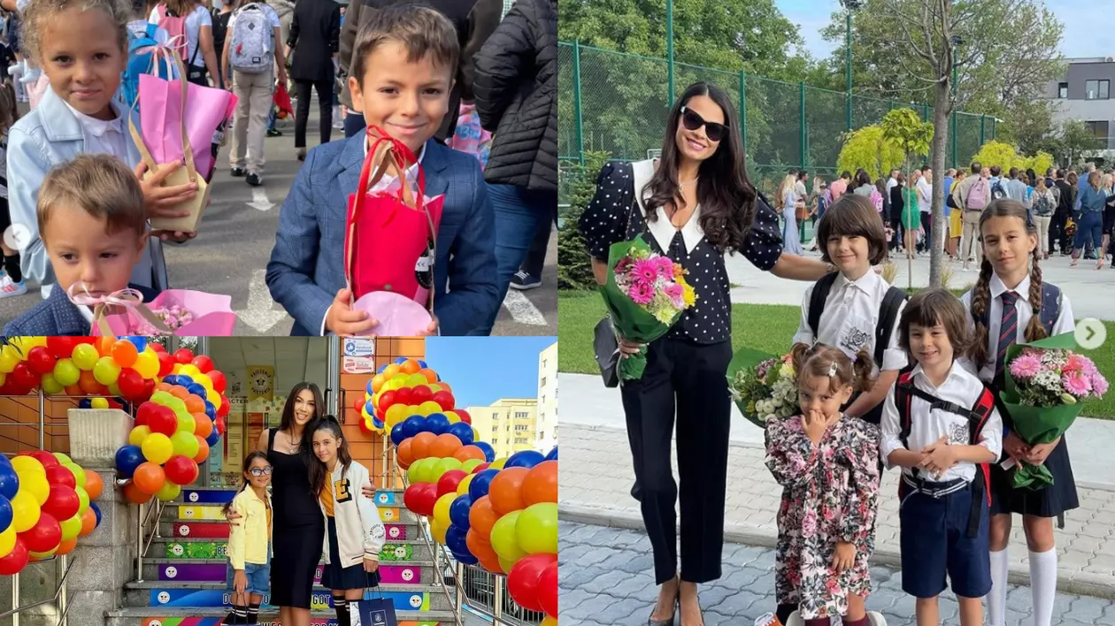 Prima zi de școală și de grădiniță pentru copiii vedetelor. Ținute moderne au purtat și elevii, dar și părinții