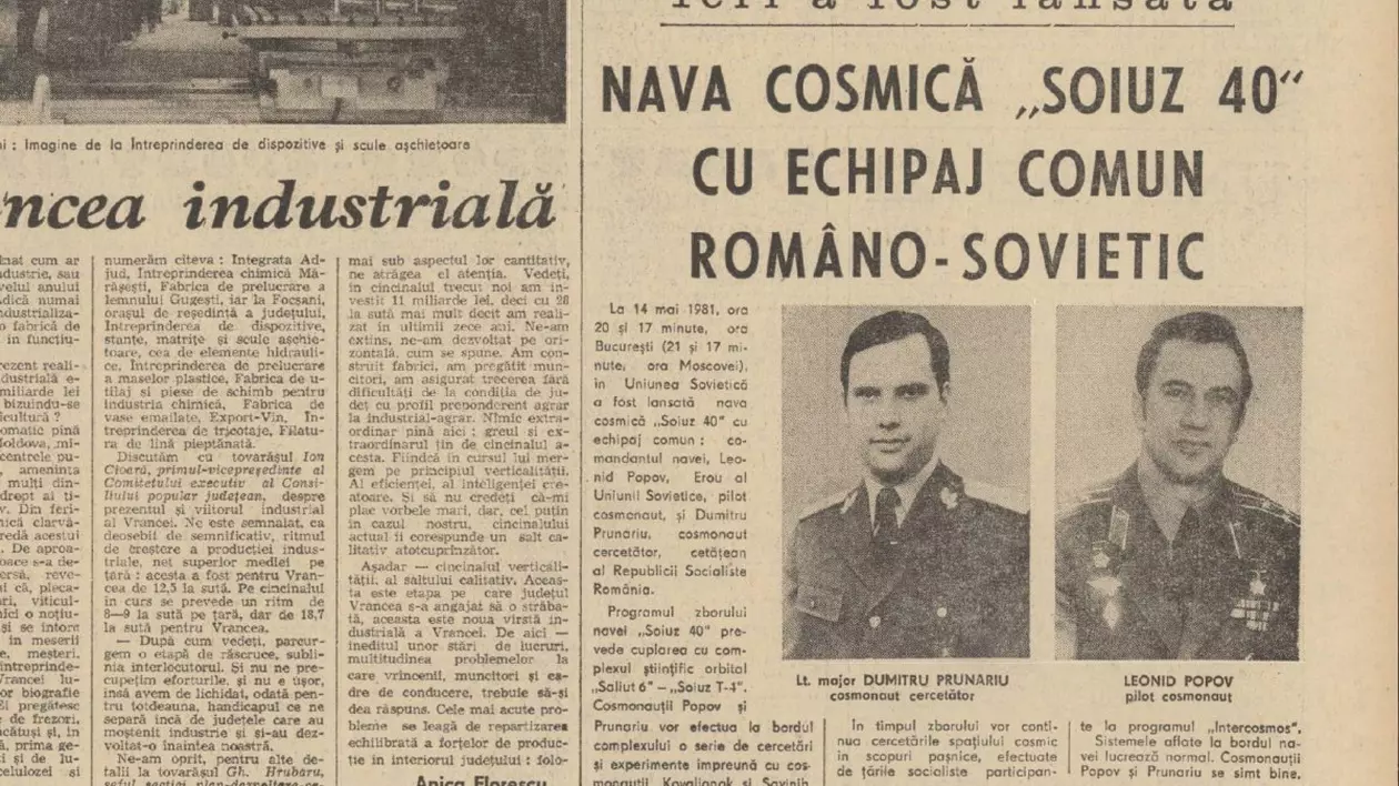 Primul român în spaţiul cosmic, Dumitru Prunariu, împlineşte 70 de ani. Ce scriau ziarele comuniste Scînteia și România Liberă în mai 1981