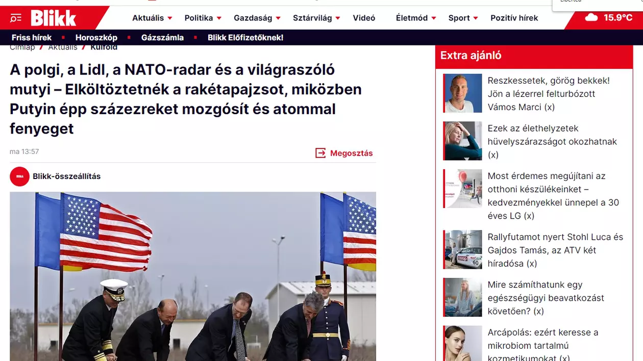 Ziar din Ungaria, după dezvăluirile din Libertatea despre afacerile imobiliare dintre un primar PSD - Lidl și MApN: „Mișmaș obraznic, în timp ce Putin amenință cu arma nucleară”