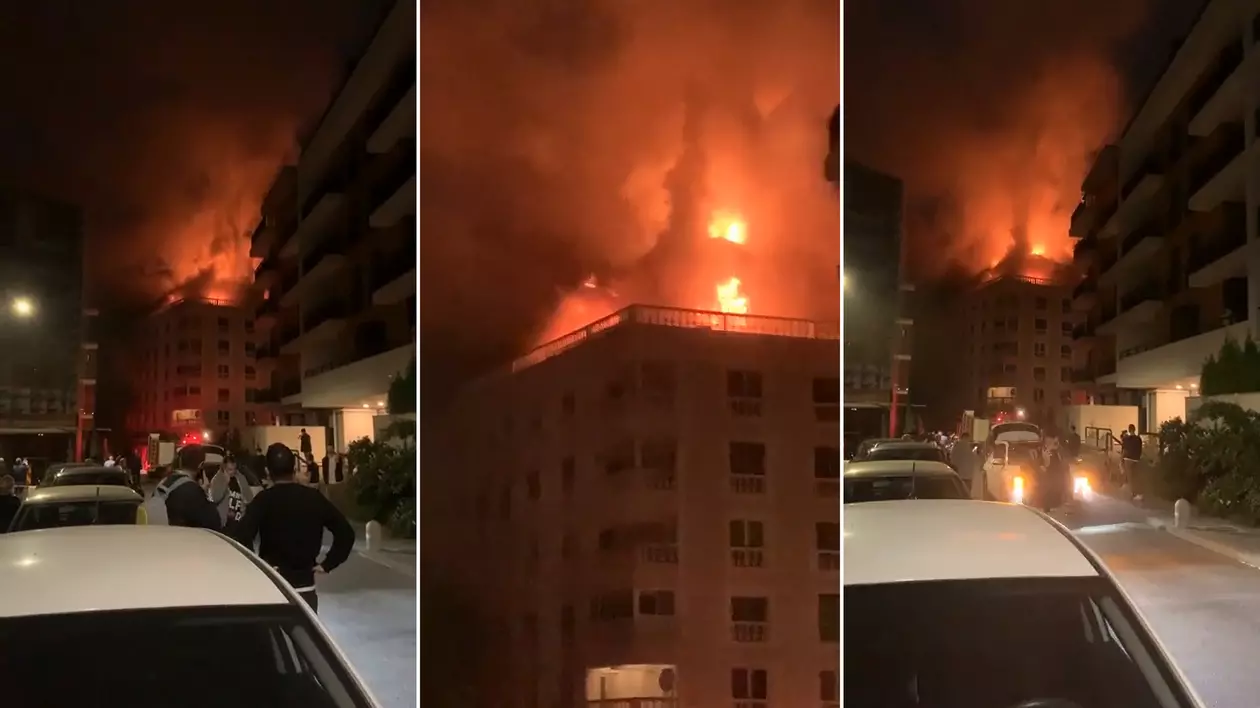 Incendiu puternic în București. A ars acoperișul unui penthouse de pe Șoseaua Nordului
