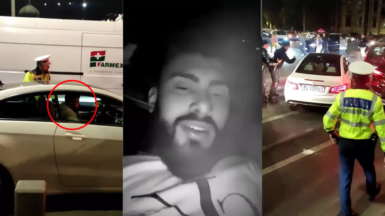 Șoferul fugar din București a fost prins, după ce a amenințat polițiștii pe Instagram. Bărbatul, găsit la 11 ore de când demarase în trombă de lângă 4 jandarmi