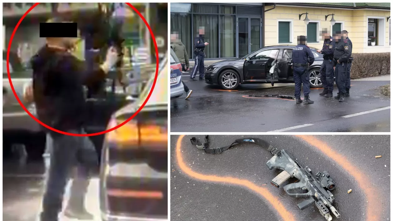 Irakianul care și-a înjunghiat soția română în Austria a rănit apoi grav doi polițiști, le-a furat o pușcă de asalt și a tras în colegii lor