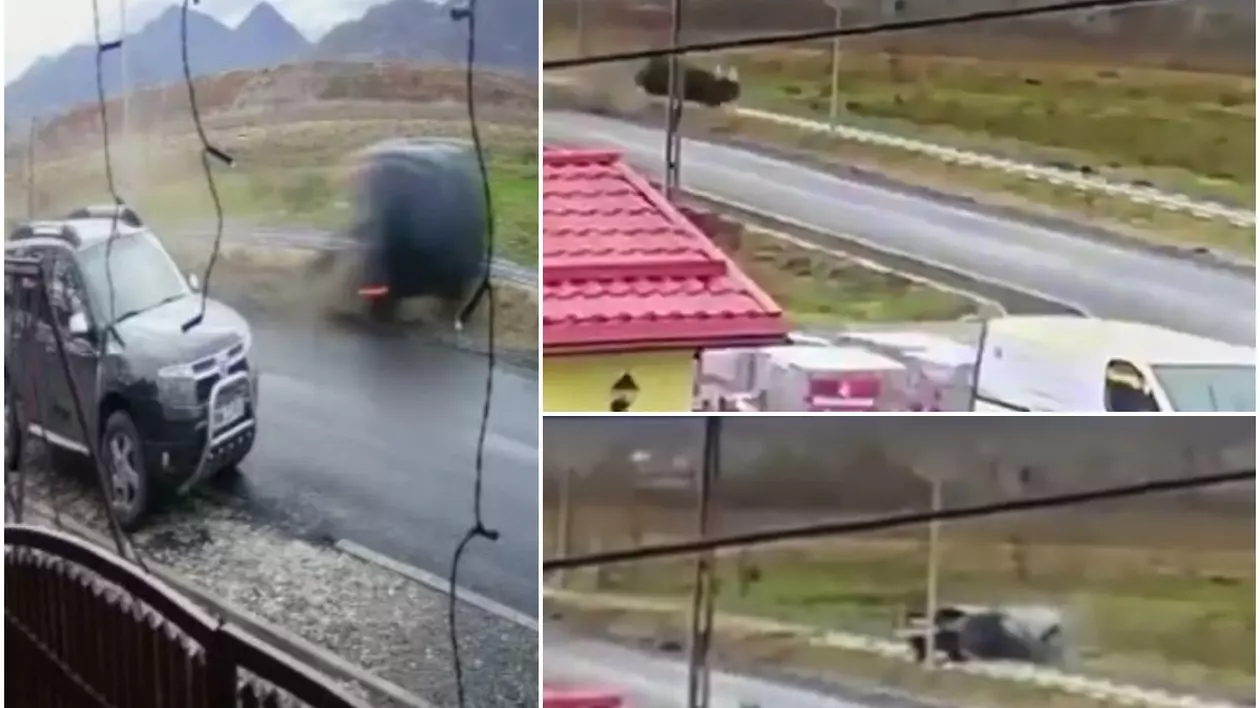Un șofer de 19 ani s-a dat de zece ori peste cap cu BMW-ul, în Maramureș, apoi a coborât din mașină fără vreo zgârietură | VIDEO