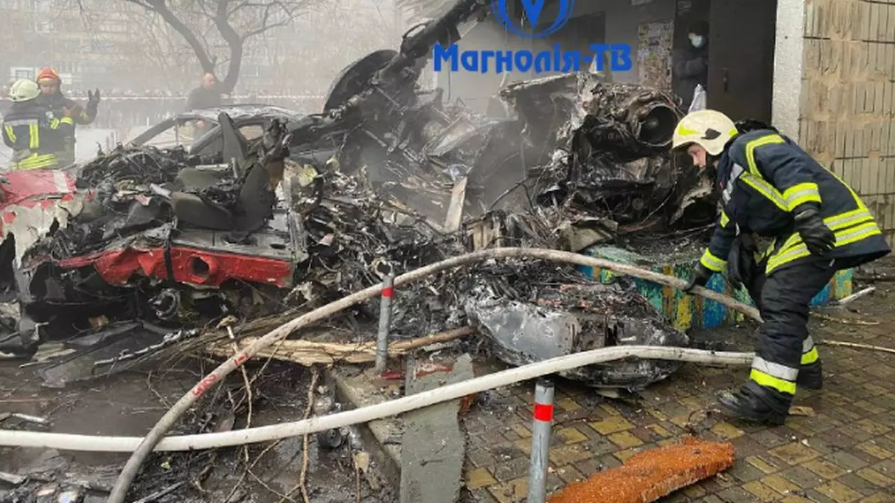 Un elicopter s-a prăbușit lângă o grădiniță din regiunea Kiev. Ministrul de interne al Ucrainei, printre cei care au murit