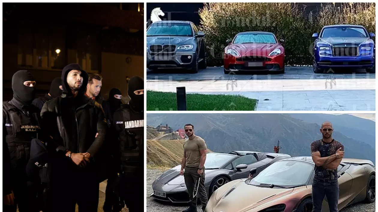 11 mașini de lux ale lui Andrew Tate au fost confiscate de Poliție, imediat după ce a fost arestat
