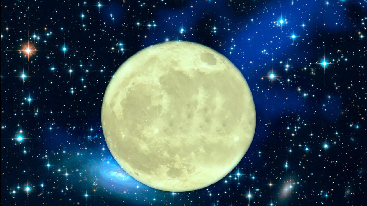 Luna plină din februarie - ambiții mari în zodia Leului - Imagine cu luna plină pe un cer înstelat
