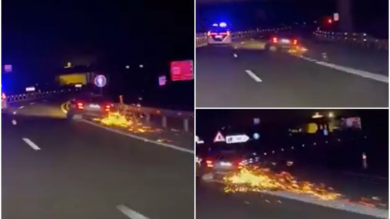 Un român a condus 33 km fără o roată și fără un cauciuc și când mașina s-a oprit, polițiștii l-au găsit nemișcat la volan, în Spania | VIDEO