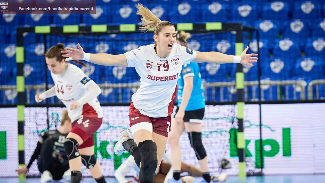 Rapid, calificare istorică în „sferturile” Ligii Campionilor la handbal feminin, cu un gol marcat în ultimele secunde cu Krim Ljubljana 