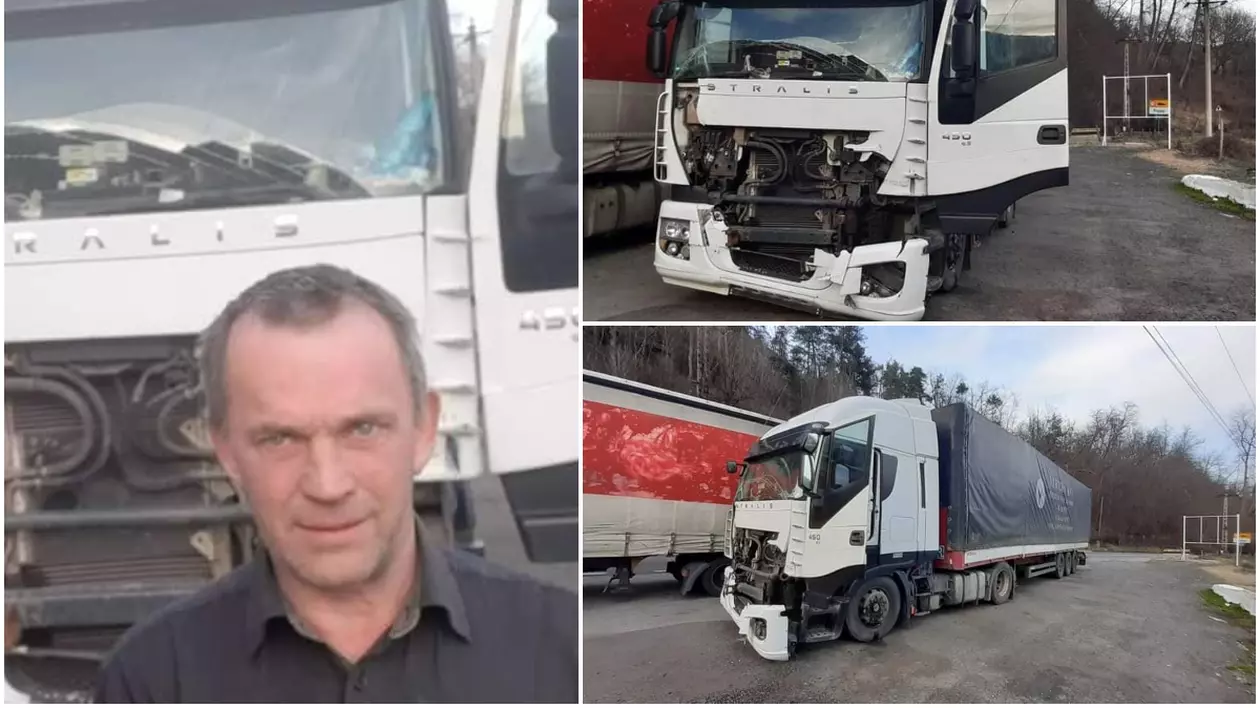 Un șofer de TIR din Ucraina trăiește din mila colegilor, într-o parcare de pe Valea Oltului. A făcut accident și patronul l-a abandonat lângă camion